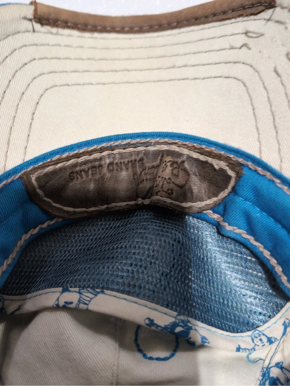 Vintage True Religion Hat Cap BlueDistressed Trucker Adjustable Y2K One Size